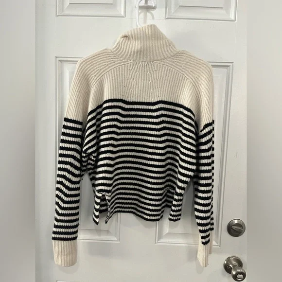 rag & bone Pierce Stand collar Long raglan sleeves Striped Cashmere Sweater XS - Picture 4 of 12